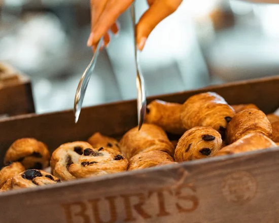 Basket of croissants for a business meeting