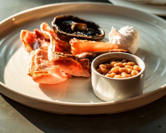 Cooked English breakfast