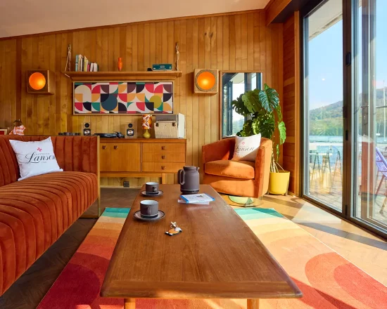 Warm and colourful interior of the Lake House