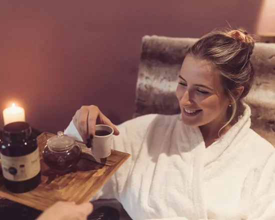 A girl enjoying a spa treatment in a tranquil treatment room