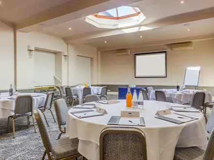 Meeting room with tables