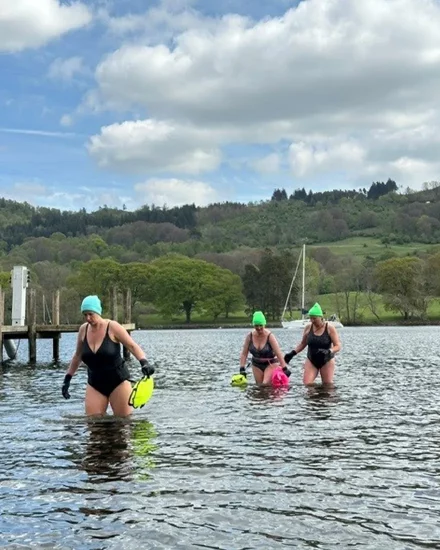 Wild swimming corporate team building event