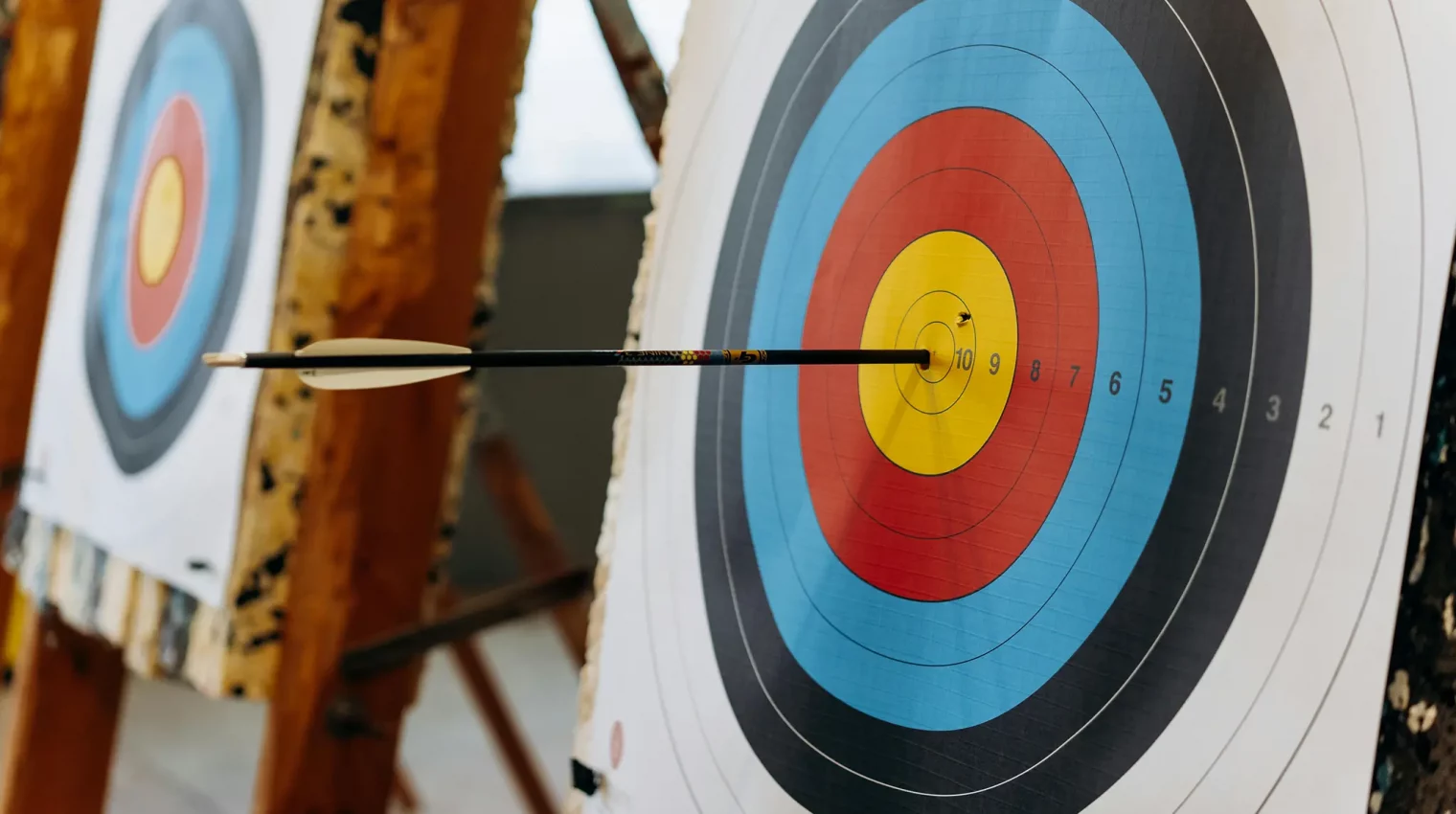 Close up of archery targets